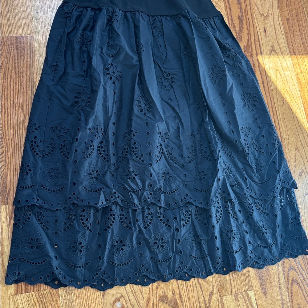 Rails Black Eyelet Lavina Embroidered Drop Waist Maxi Dress Women's size XL‎ - Picture 9 of 10